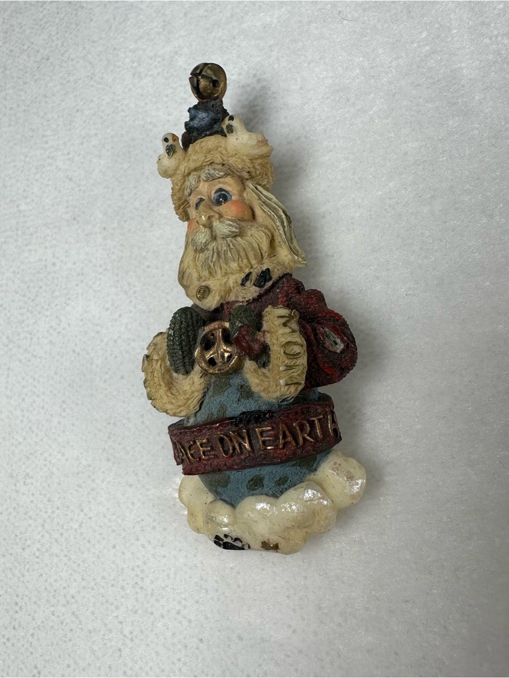 Boyds Bears Santa Brooch/Pin - Cream, Blue, Red, Gold, Brown